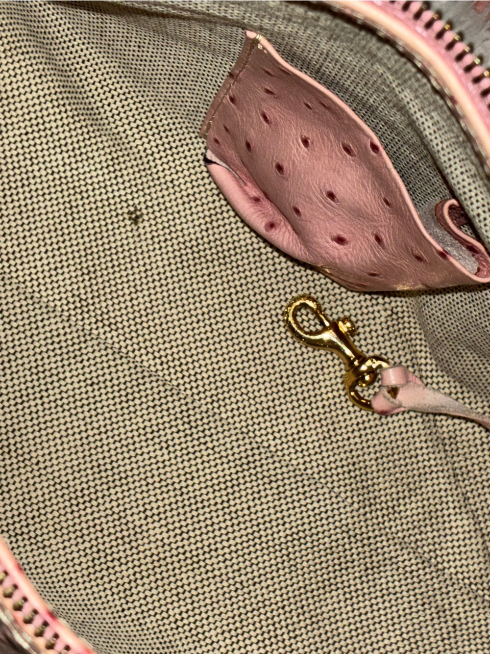 Dooney & Bourke Pink ostrich leather domed satchel purse - Picture 7 of 16